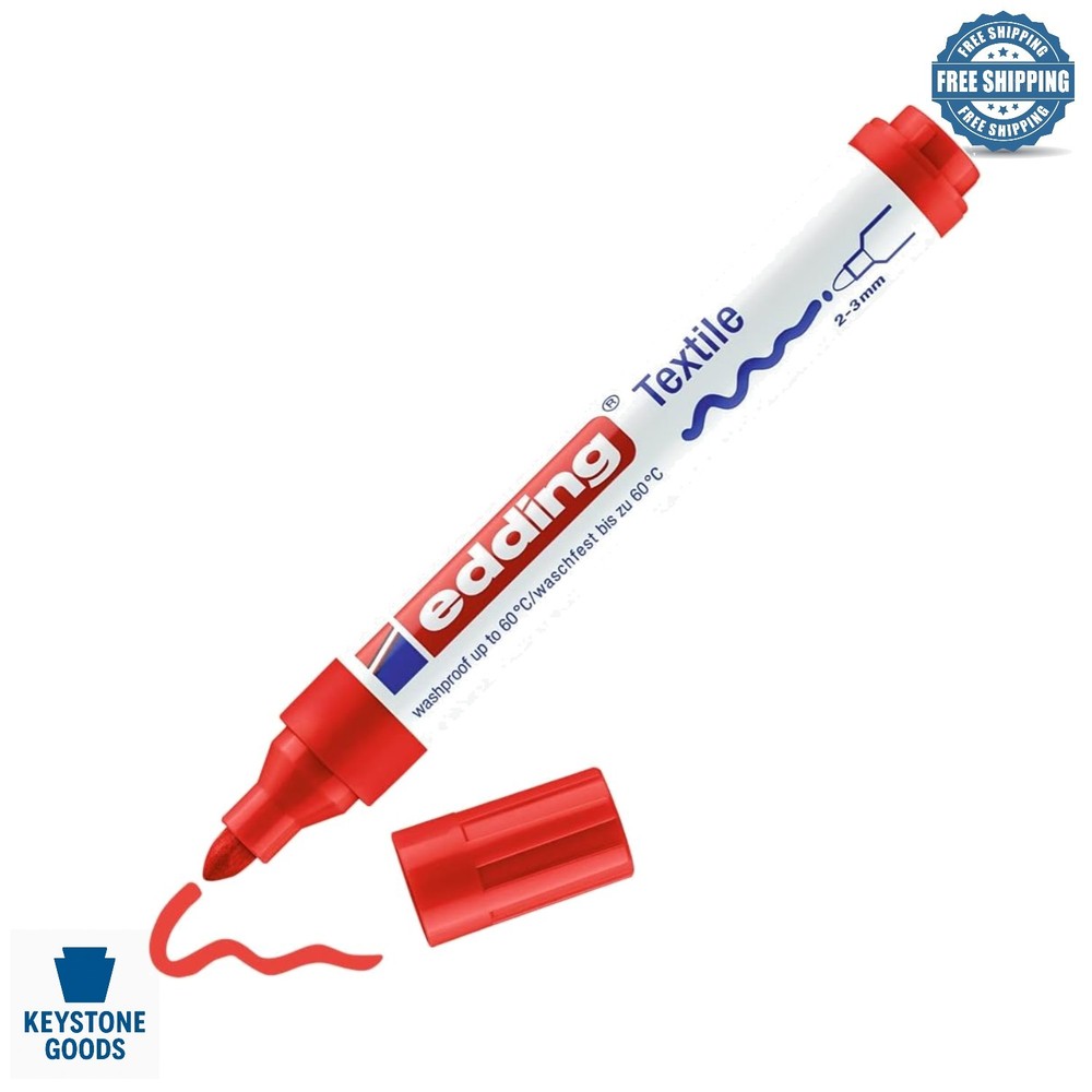 4500 Red Fabric Marker Pen – Wash-Resistant, 2-3mm Round Nib for Textiles