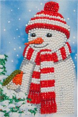 CraftBuddyUS CCK-10×15-B4: Cozy Snowman, Crystal Art Card, 10 x 15cm