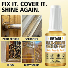 Gold Leaf Paint, Gold Paint for Metal and Wood – Rich Metallic Shine, Fast Dryin
