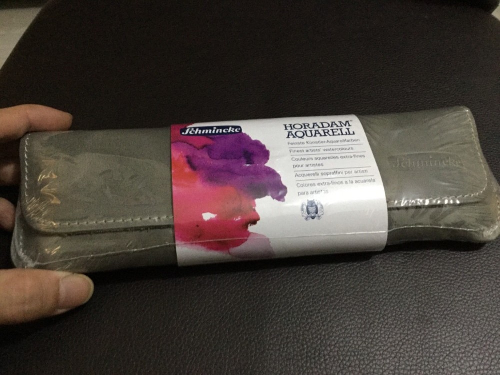 SCHMINCKE Horadam Watercolor Ltd Edition 12 Half Pans with leather bag -NEW