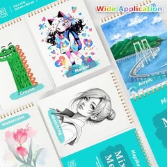 Sketch Book Mixed Media Pad – Top Spiral Bound Sketch Pad, 30 Sheets 9″ x 12″