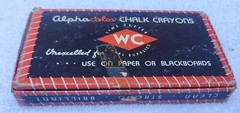 Vintage Webster Costello Co Brilliant Alpha Color Chalk Crayons in Box Nice Neon