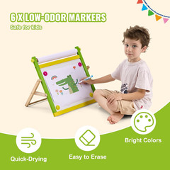 Easel Accessory Set, 32 PCS Kid’S Art Easel Painting Kit Including Chalks, Dry-E