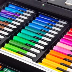 NEW 145pc Artist Aluminum Art Case Coloring Pencils Painting Set Childrens/Adult