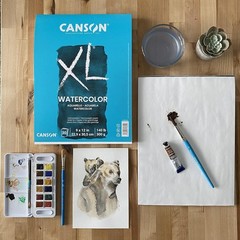 Watercolor Pad for Paint, Pencil, Ink, Charcoal, 9×12 Inch