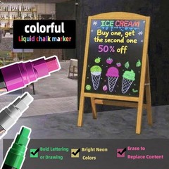 Window Chalk Markers for Cars Glass Washable, 8 Colors Jumbo Liquid Chalk Mar