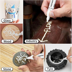 White Paint Pens Permanent Paint Markers – 12 Pack Oil Based Marking Pens, Mediu