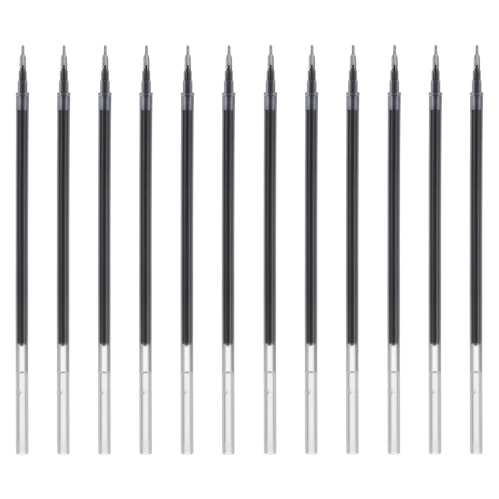 12Pack 0.5mm Gel Pen Refills for Coloring, Medium Point Pens Refills, Blue Black