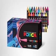 Uni Posca Paint Markers, 5M Medium Acrylic 1 Count (Pack of 29), Multicolor
