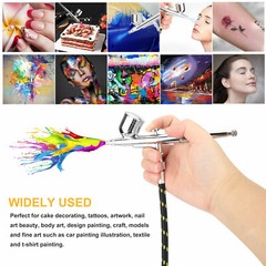 Dual Action Gravity Feed Air Brush Airbrush Kit Spray Gun Compress Paint Art Set