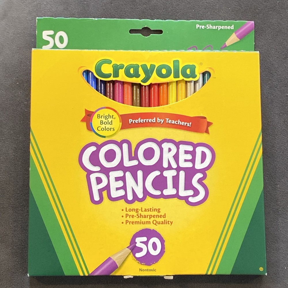Crayola Colored Pencils 50 Count Pre-Sharpened 2014 Kids Adults Coloring NIOB