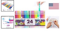 Artistic 24-Color Glitter Gel Pen Set – Perfect for Scrapbooking and Journaling