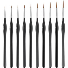Premium Paint Brushes Set of 10 Miniature Extra Fine Detail Model Craft Nail Art
