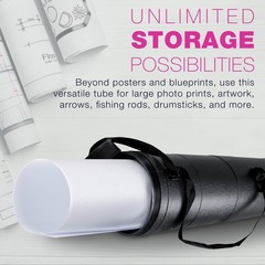 Drafting Poster Tube X-LARGE Black Diameter: 10-1/2″. 36 to 62-1/2″. Length