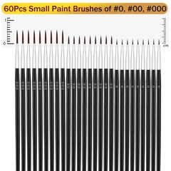 60 Pcs Tiny Detail Paint Brushes Set Micro Paint Brushes for Nail Art Watercolor