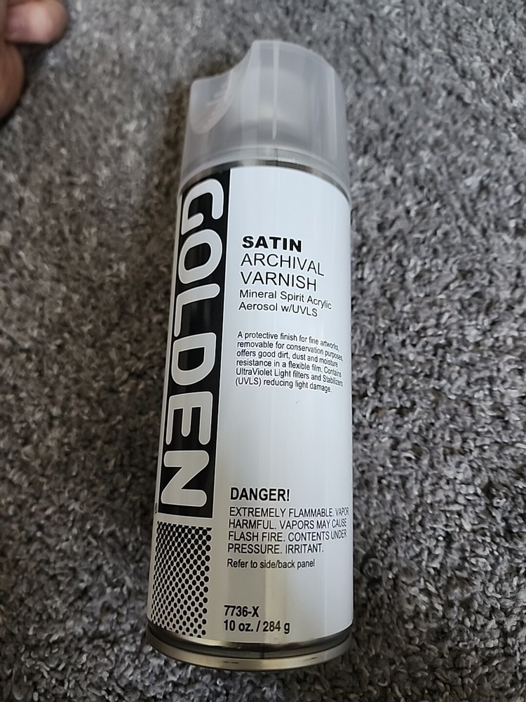 Golden Satin Archival Varnish Mineral Spirit Acrylic Aerosol