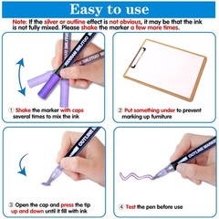 Glitter Markers Outline Pens Metallic: 48 1 Count (Pack of 48), 48 Colors