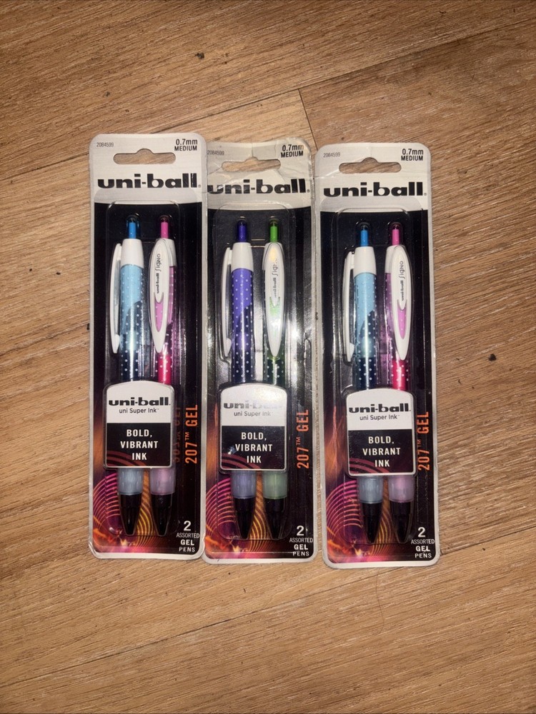 NEW 3-2pks Unable .7 Mm Gel, Pens, Pink Blue Green Purple She Details