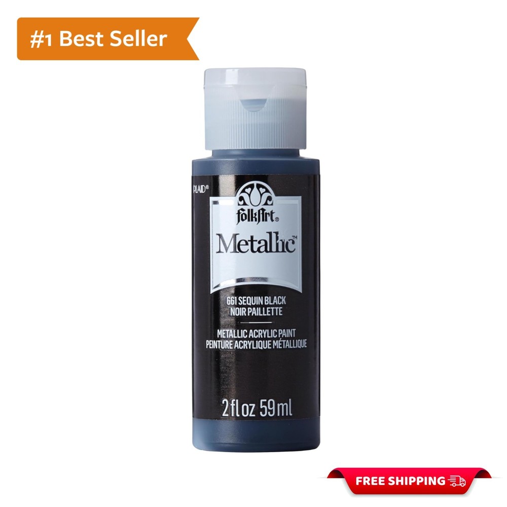 Superior 2 Oz Water-Resistant Acrylic Metallic Paint – Sequin Black Elegance