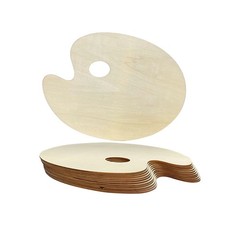 12 Pack Unfinished Wood Palette 12 x 9 inch 12x9x0.1 inches, light wood