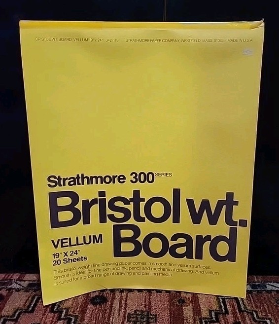 Strathmore 300 Series Bristol Vellum Pad 19×24 20 Sheets Heavyweight Paper
