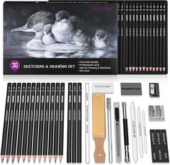 30 PCS Sketching Drawing Pencil Set,Sketch Pencils Art Supplies with Graphite