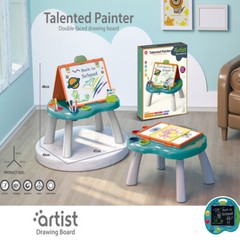For Kids Boy Girl Painter Double Faced Drawing White & Black Board Easel Gift