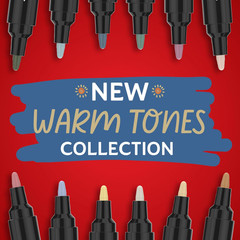 Sharpie Creative Markers, Warm Tones, Water-Based Acrylic Markers, Bullet Tip, A