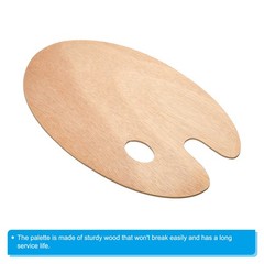3Pcs 8″x12″ Wooden Paint Palette Wood Color Mixing Oval Painting Palette