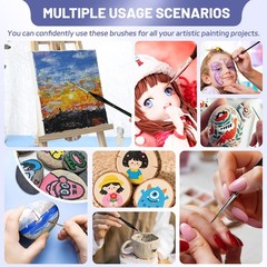 11Pcs Detailing Paint Brushes Set Fine Tip Micro Brush Triangular Handles
