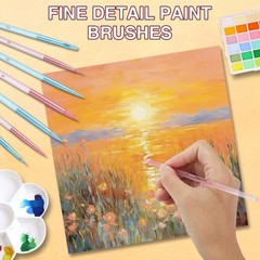 Zimuvora 8pcs Fine Detail Paint Brush Set, Small Small, Pink and Blue