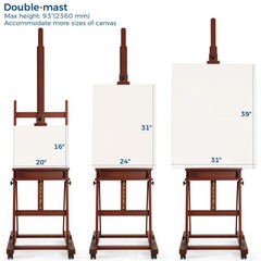 Viswin Extended Large H-Frame Easel For Painting Adjustable Beech Wood Artist