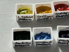Black Enamel Travel Watercolor Palette w 12 Half Pans Holbein, W&N, Daniel Smith