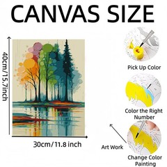 Paint by Numbers Kit for Adults Beginner,Rainbow Trees Adult Paint by Number