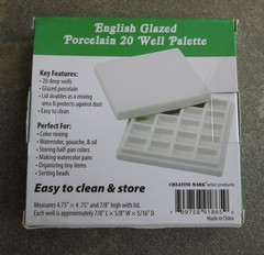 Creative Mark English Glazed Porcelain Palette, with 20 Deep Wells