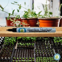 2 Pack Garden Marker Pen Permanent Markers Black UV Fade Resistant Marker Pen…