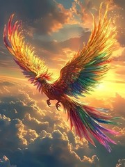 Phoenix Diamond Art Kits for Adults, 5D Painting 12×16 inches, QY107