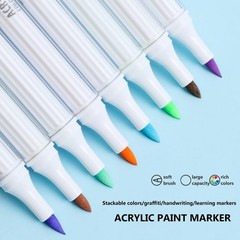72 Colors Acrylic Paint Markers, Water Based Acrylic Paint Pens Set with Brus…
