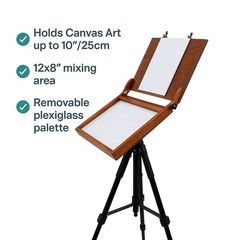 Portable Pochade Box Easel 14x10in Plein Air Travel Paint Box For Painter