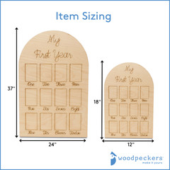 My 1st Year Photo Frame 24″ for Baby Keepsake, Decor, & Bday Party | Woodpeckers
