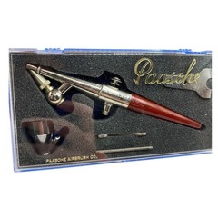 Paasche Airbrush H Series Single Action Siphon Feed Kit Brown Wood Handle USA