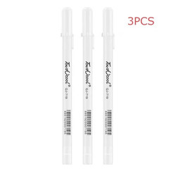 3x White Ink Marker Pen Fine Tip Writing Drawing Sketching Painting Highlighter