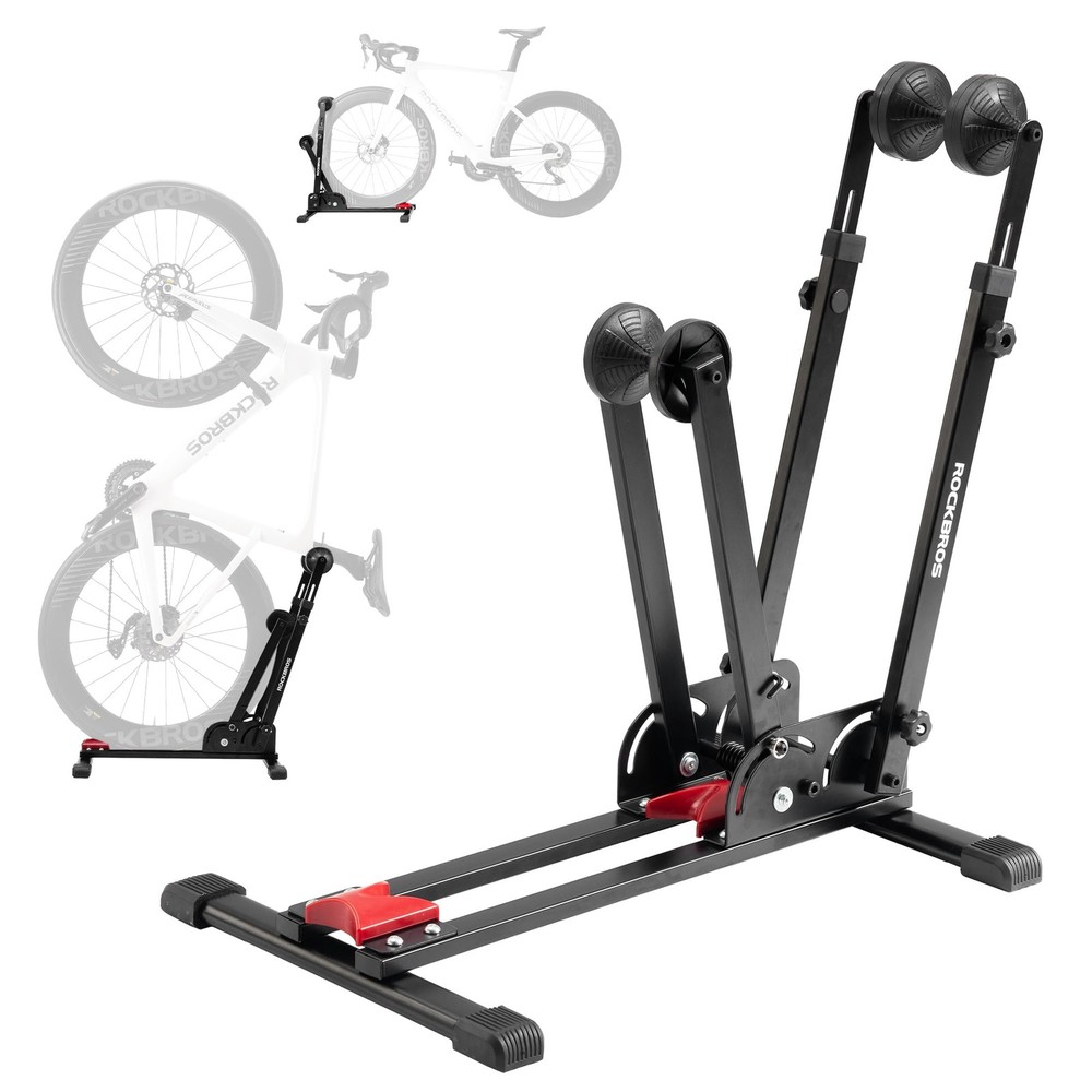 ROCKBROS Bike Stand 2-in-1 Vertical & Horizontal Floor Black