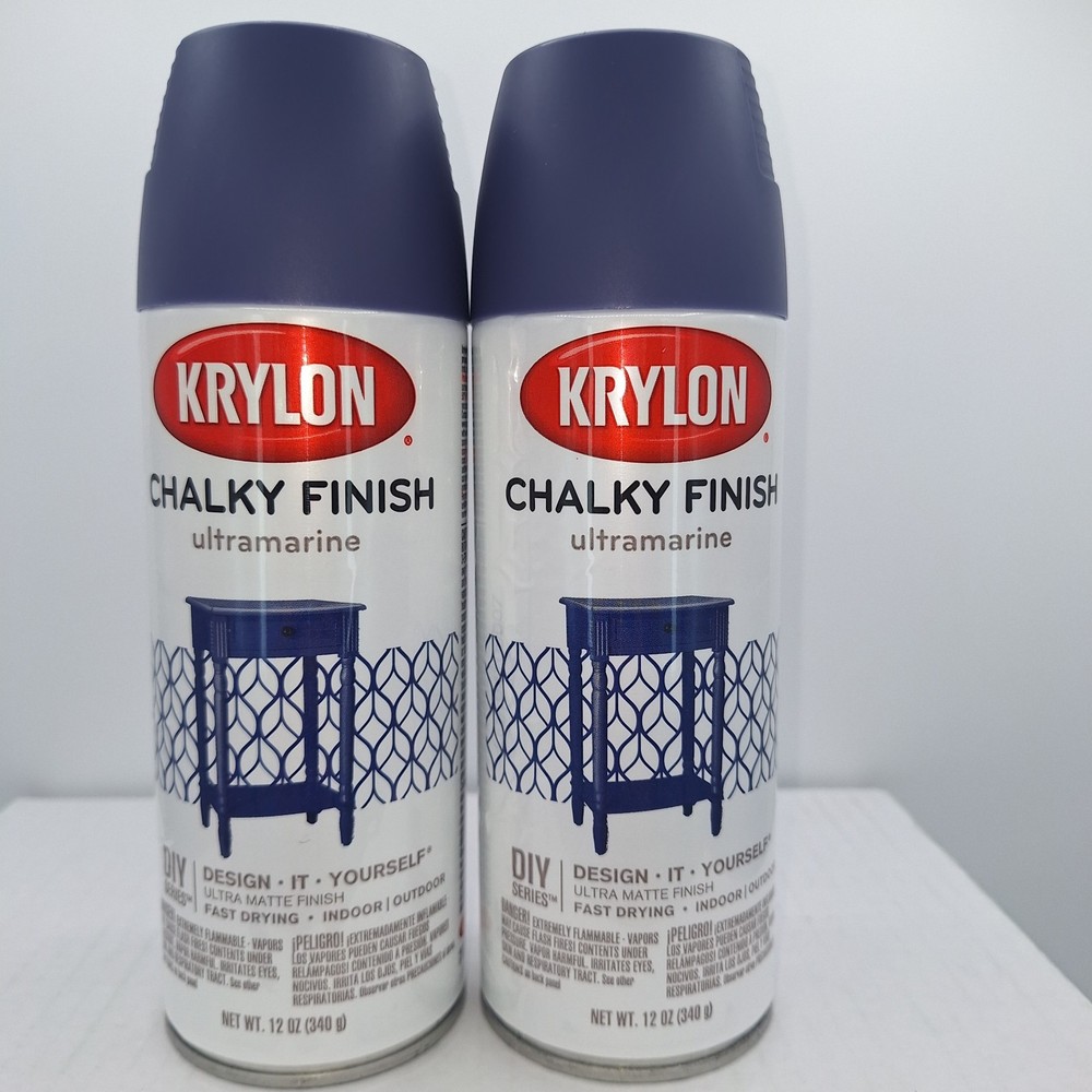 Krylon Chalky Finish Ultramarine 12 Oz Spray Paint New 2 Cans