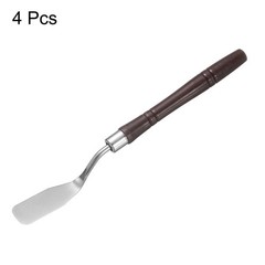 4pcs Painting Palette Knife 6.5″ Flat Head Stainless Steel Blade, Red