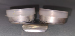 Vtg Richeson 899 palette knife & metal double palette cup w lids, Italy