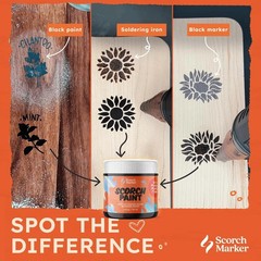 SCORCH PAINT – Wood Burning Paint for Crafts, Stencils, DIY Projects & Pyrograph