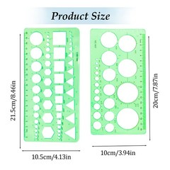 2-Pack Circle Template Geometry Rulers – Durable Drawing Stencils 1-4 inches