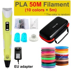 P1 3D Printing Pen with Display – Includes 3D Pen, 3 Starter Colors of PLA Filam