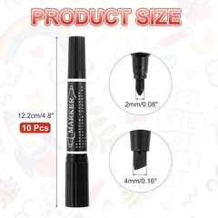 10 Pcs Art Marker Pen Double-Ended Colored Pen Dual Sketch Marker, Black